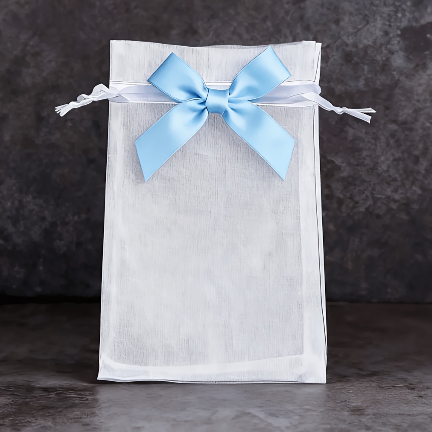 TEMU Gift For Her/him 35pcs Transparent Cute Bow Organza Gift Bags, In Red/blue/pink/black/yellow/purple, Suitable For Jewelry, Festivals, Cosmetics,