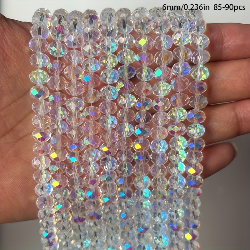 E-shop 3/4/6/8mm Glasflachperlen DIY Armband Halskette Perlen Getrennte Perlen Handgemachter Schmuck Zubehör