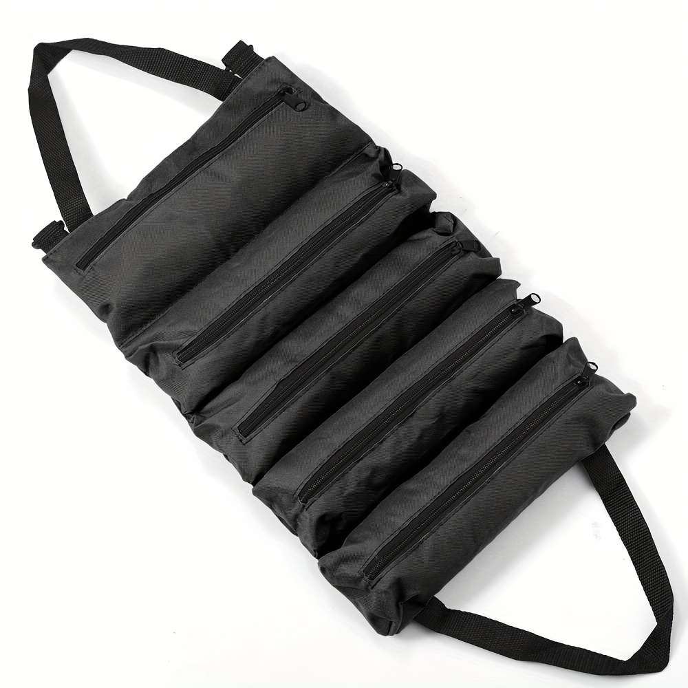 1pc bolsa organizadora de ferramentas à dágua resistência - armazenamento multi-compartimento para eletricistas & mecânicos, alças de ombro ajustáveis, suporte de ferramentas durável multiuso para trabalho & exterior, organizador de ferramentas para eletricistas | design | lona impermeável detalhes 7