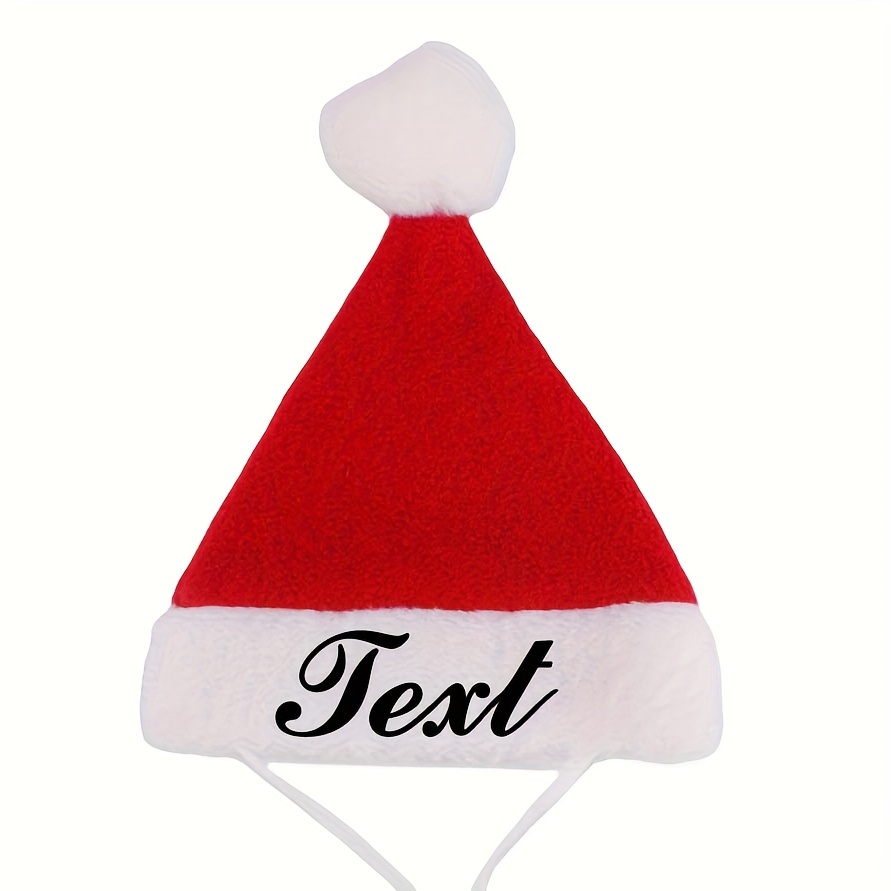 TEMU [customized] Customizable Dog Christmas Hats - Pet Personalized Red Santa Hats Holiday Parties & Festive Events Christmas Cat Accessories