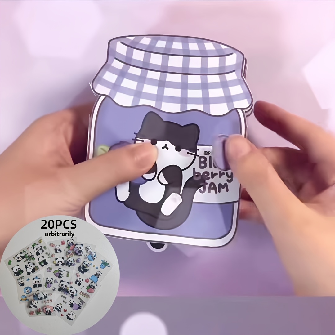 Image of Blueberry Cat Theme Diy Craft Kit, 21pcs Set: Includes Creative Crafting Kit + 20 Random Pattern Stickers, Perfect For Scrapbooking And Puzzles, Ideal For Birthday, Christmas, And New Year Gifts!