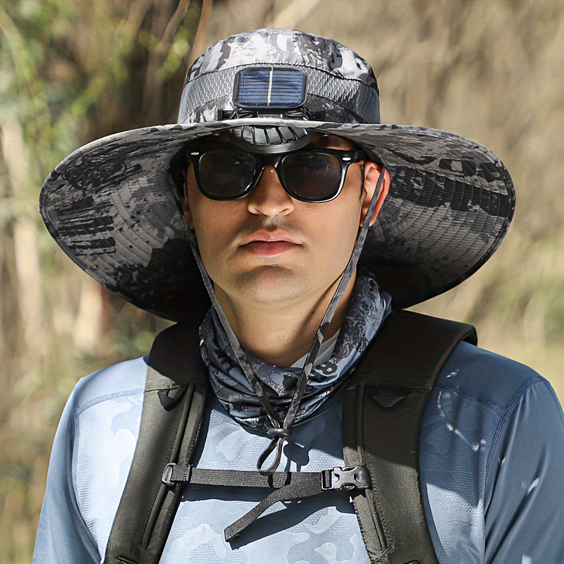 

2024 New Solar Charging Fan Hat Men's Large Wind Cool Hat Cooling Shade Sun Protection Fishing Outdoor Fish Hat