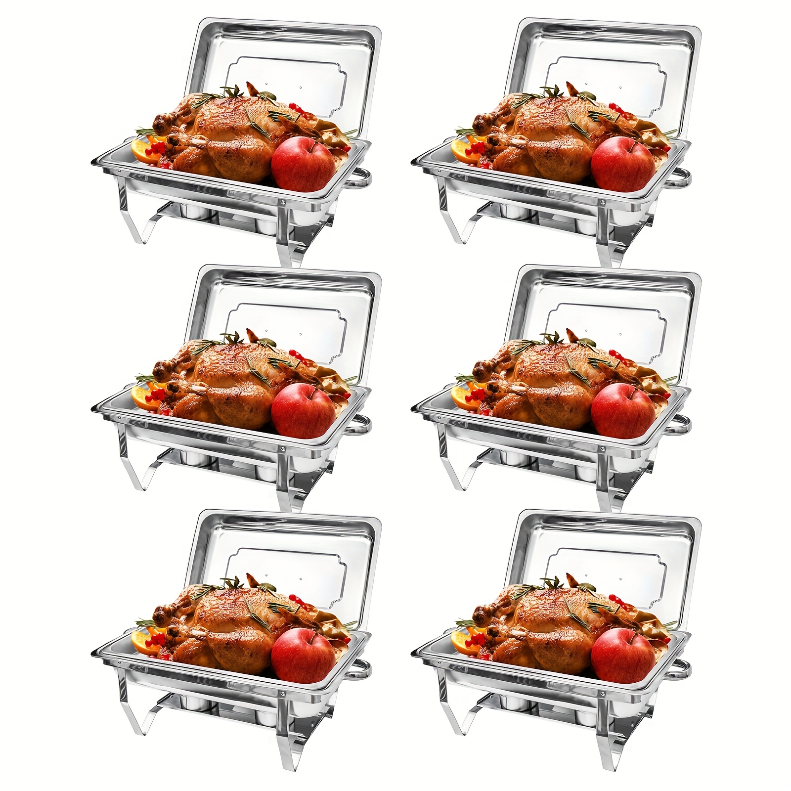 Image of Chafing Dishes For Buffet 9 Quart Stainless Steel Chafer Buffet Servers And Warmers Set With Folding Frame For Weddings Parties Banquets Catering Events, Cooking