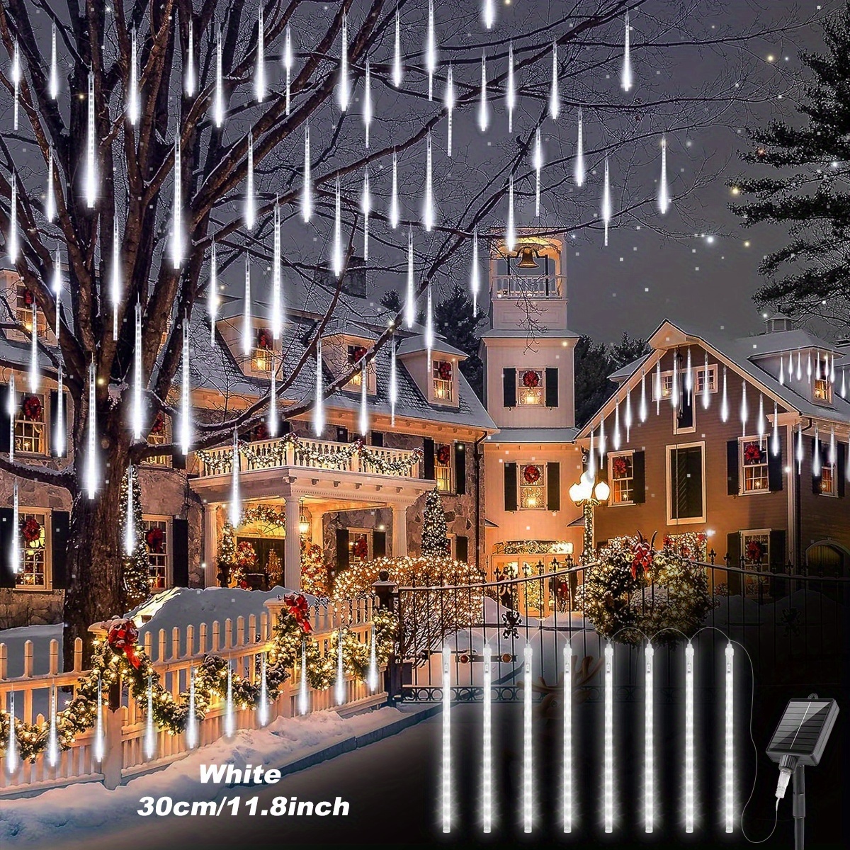 1 lot de guirlandes lumineuses décoratives Pluie de météores solaires – Image 7