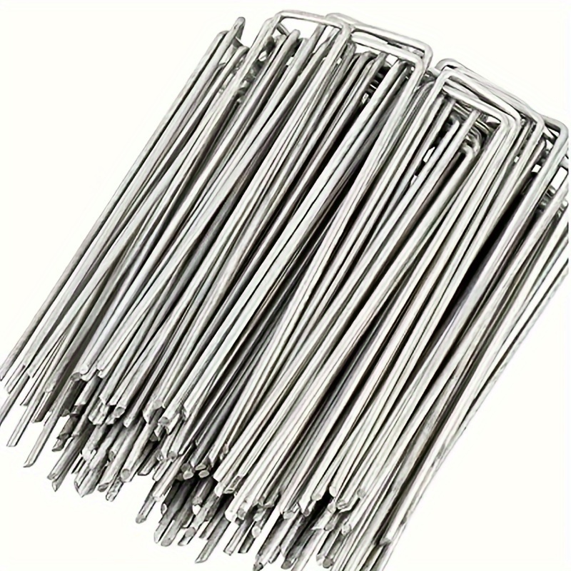 

50pcs Heavy Duty U-shaped Garden Stakes Perfect For Fixing Fabric, Landscape Nets And Camping Tents