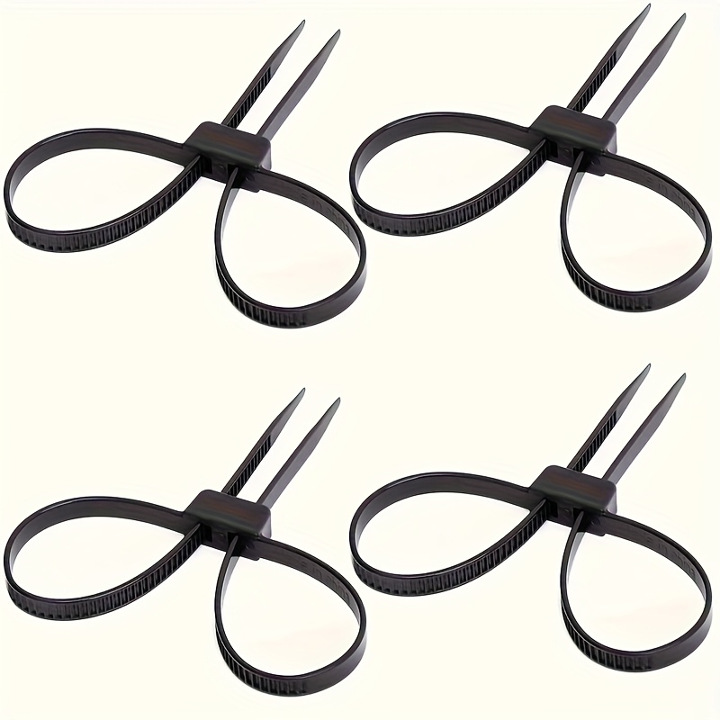 Image of 2/4pcs Zip Ties Cable Disposable Heavy Duty Tie Double Locking Cuffs Flex Tie Plastic Nylon Tie Restraints, Strength: 250 Lbs | Length: 27 1/2"(black)