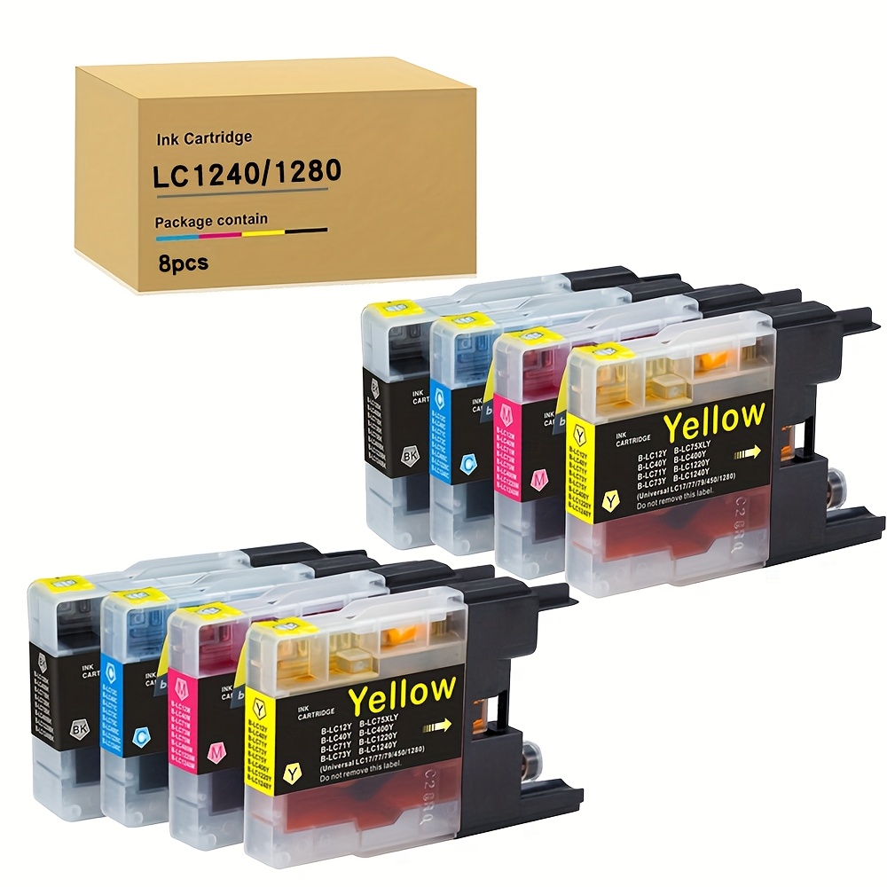 Image of Lc1240 Lc1280 Lc1220 Ink Cartridges Compatible For Brother Mfc-j6910cdw J6710cdw J5910cdw J825n J955dn J955dwn J705d J705dw J710d J710dw J810dn J810dwn J825dw J840n J625dw J860dn J280w/j425w Printer