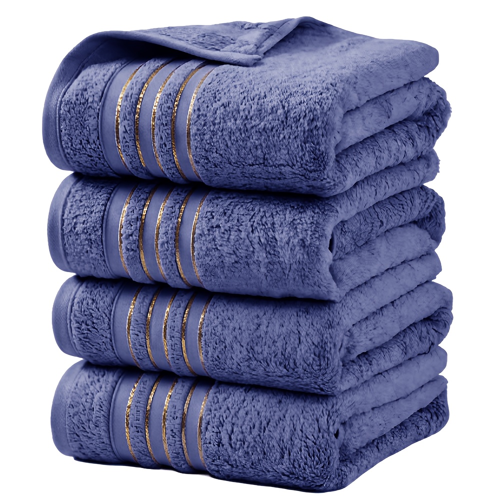 TEMU Cotton & Bamboo Blend 4pcs Bath Towels Set - Cotton Soft & Bamboo Breathable Luxury Bath Towel Set, 1000 Gsm Turkish Bath Towels For Bathroom,