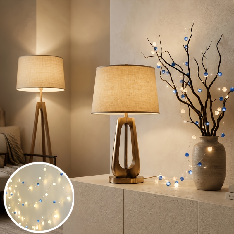 TEMU 205cm/80.71inch 1pc And White Fairy Light String With Small Orbs-perfect For Bedrooms, Home Decor, Weddings, Graduations, Birthdays, Parties,