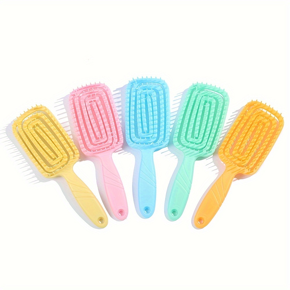 

Portable Hollow-out Hair Comb - Anti-tangle, Scalp Massage Brush For Wet Or Dry Hair, Durable Plastic