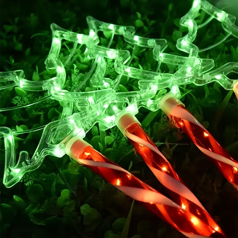 

Art Deco Solar-powered Christmas Tree Lights, Green Decorative String Lights With Santa Theme, Blinking Plastic Material, Nickel Battery, 600mah Capacity, Wireless, For Outdoor Holiday Decoration