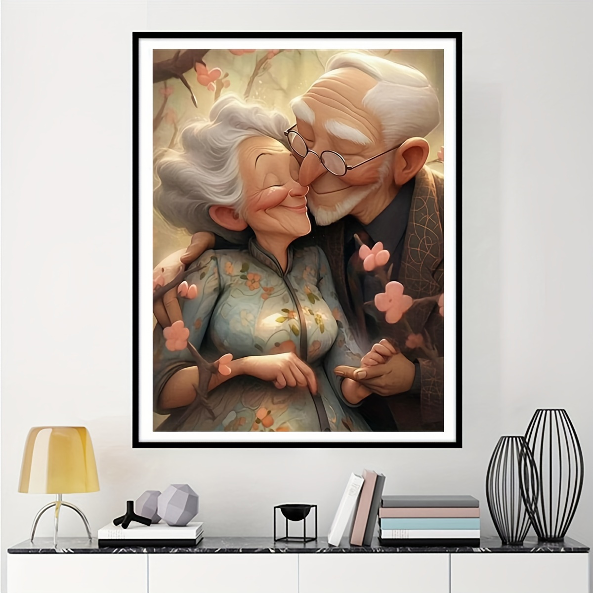 

Elderly Couple Embrace Diamond Painting Kit - 5d Diy Full Drill Acrylic Mosaic Art Set For Adults & Beginners - Easy To Use, Irregular Shaped Diamonds, Home Decor Craft, People Themed (30cm X 40cm)