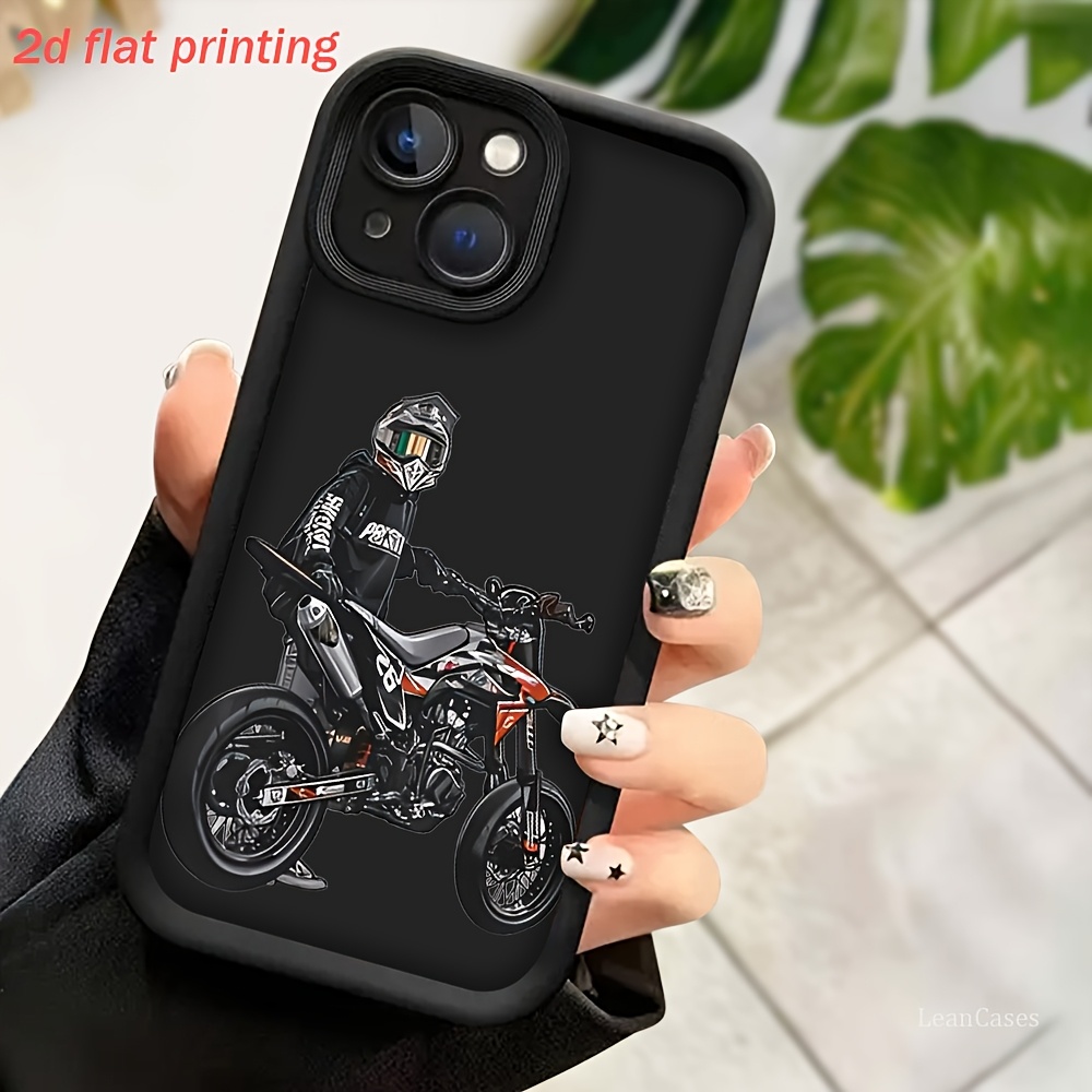 Ovitek za telefon: 2D tisk: Eleganten, estetski, srčkan, luksuzen, 1 ovitek. Ovitek za telefon z grafičnim tiskom motokros voznika in motocikla