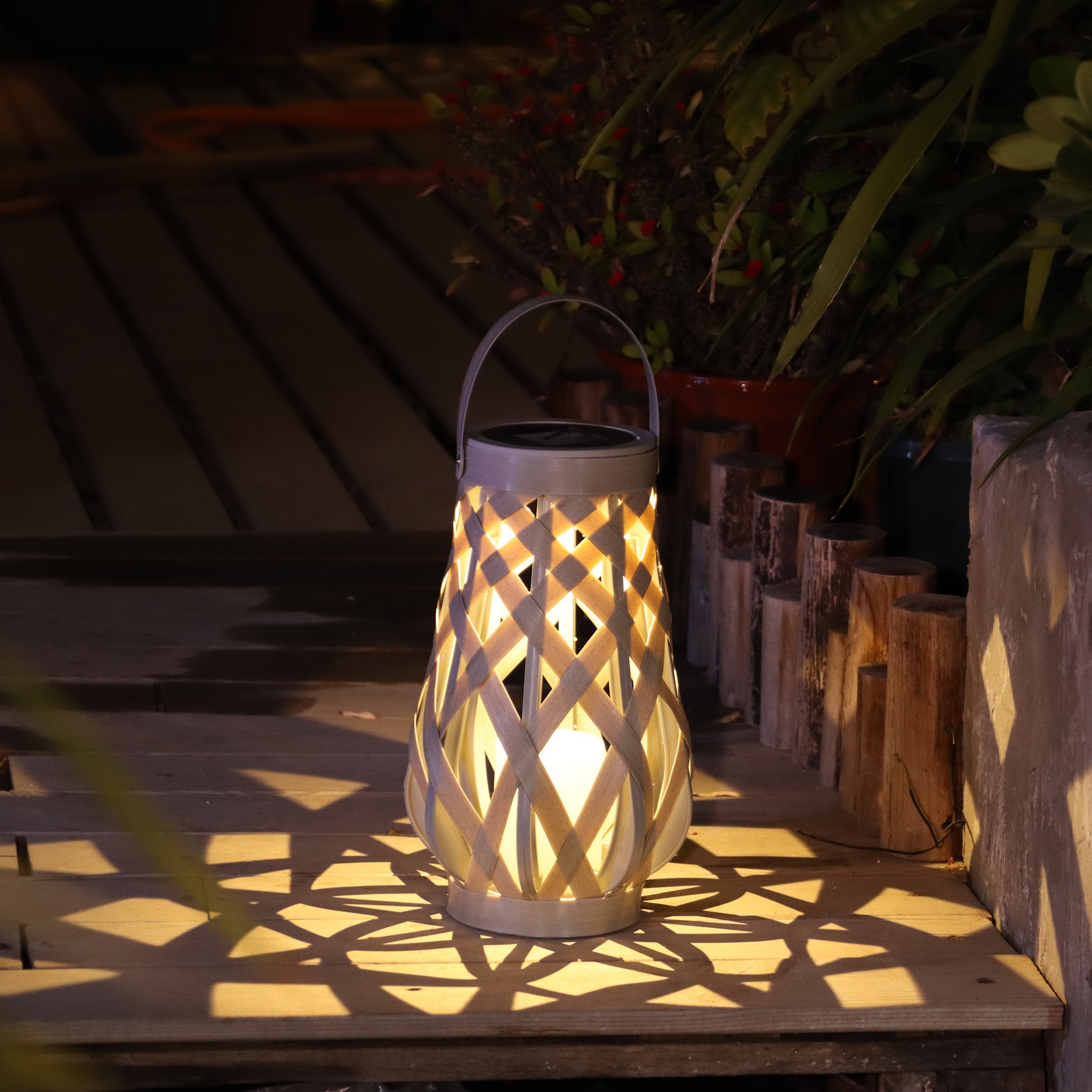 Image of A Portable Outdoor Led Decorative Lantern With Handmade Woven Solar Ambiance, No Installation Or Wiring Needed, Perfect For Camping, Yards, Gardens, And Lawns