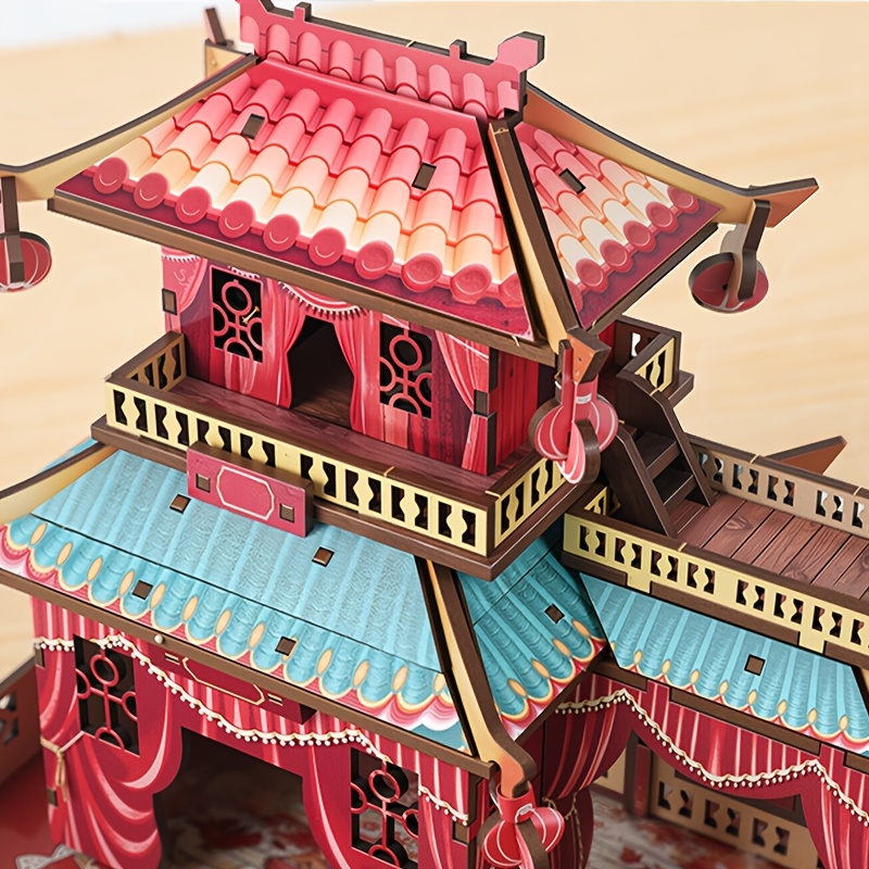 3D Wooden China-Chic Vintage-Style Pavilion Model Kit