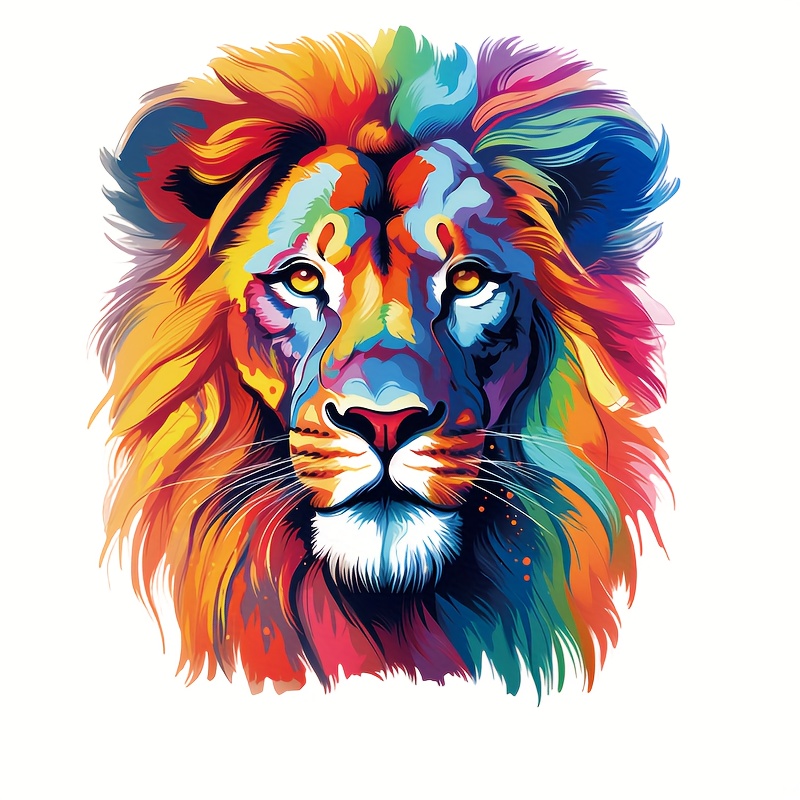 

2/3pcs Cute Lion Watercolor Heat Transfer Stickers - Versatile & Durable Vinyl Decals For T-shirts, Hoodies, Pillows & More