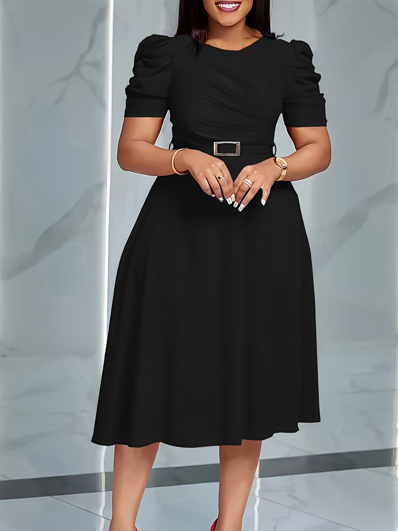 shift dress fitted Sleeveless Mikado Fit And Flare Midi Dress With V-Back In Luxe Plum main image 1