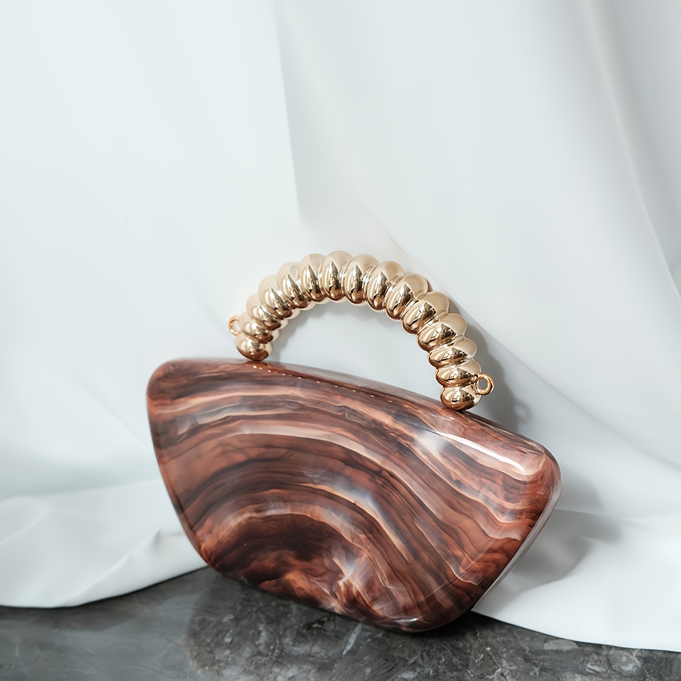 Women'S Vintage Evening Handbag - Elegant Party Purse with Magnetic Closure, Coffee Brown Formal event bag, Detachable Strap, Durable PVC Construction for Weddings, Galas, Everyday - Elegant Ladies Clutch, Wedding Accessory, Retro Fashion, Highquality Finish, Fashionable Clutch, Bridal Accessory