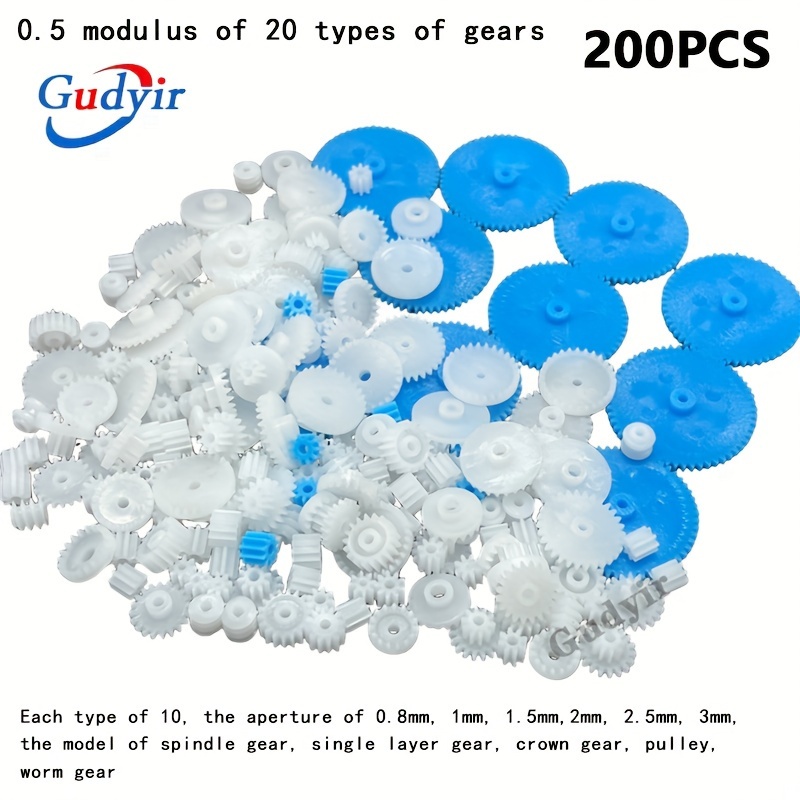 200pcs Plastic Gears 0.5 Module For Motor Model Toys Additions