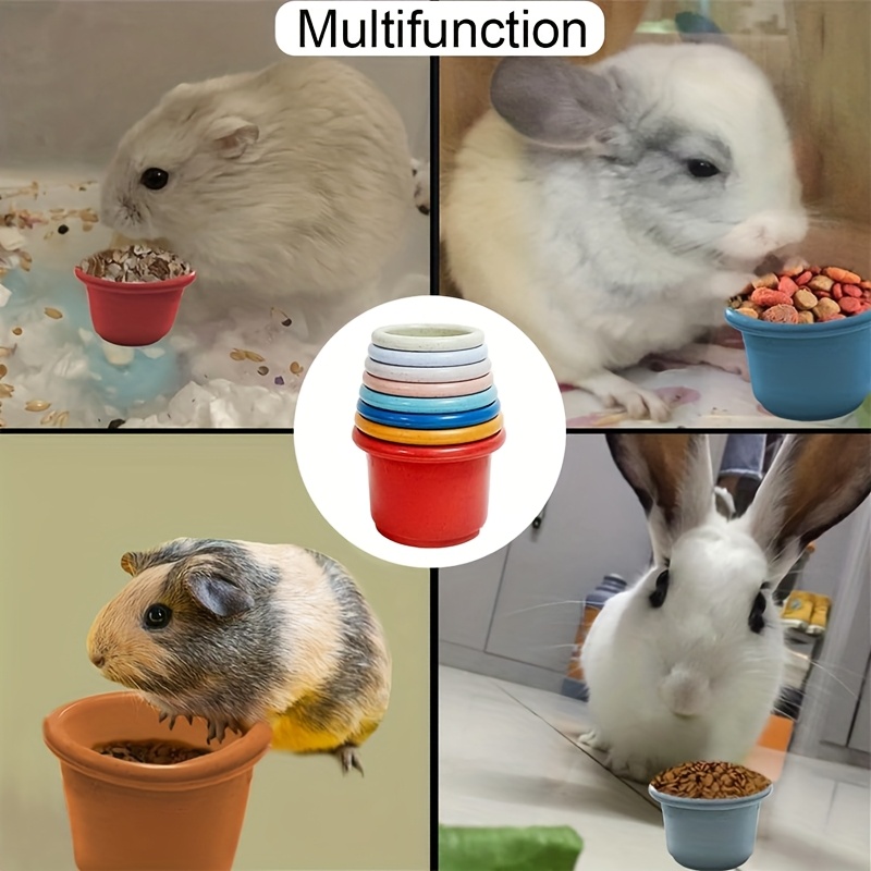 

4pcs Stackable Pet Cups, Multifunctional Plastic Toy, For Food Hiding, Nest Building, And Play, With For Rabbits, , Guinea Pigs, And , Pet Supplies And Accessories