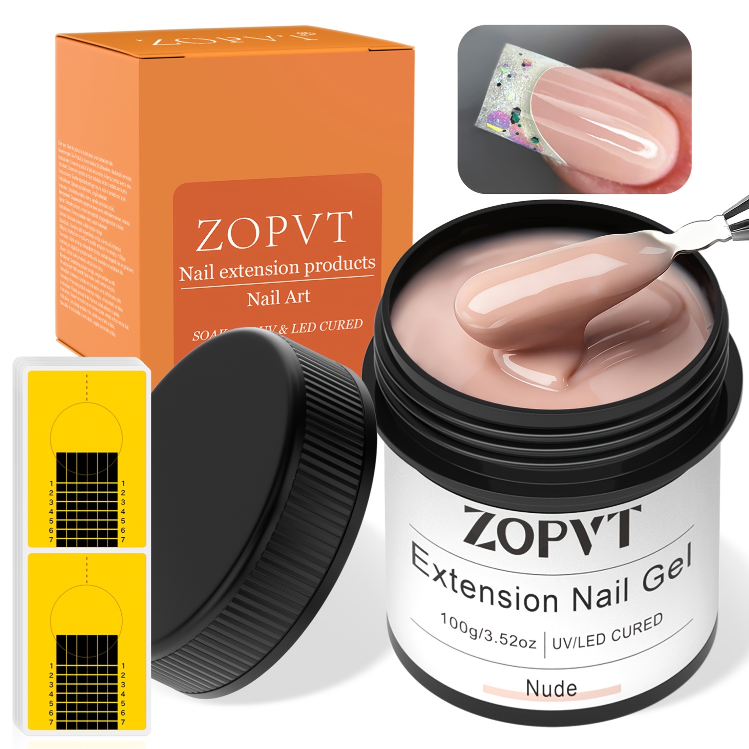 Image of Zopvt Large Capacity Bottled Extended Gel 100g, 7 Types Of Nude Pink Series Options, /led Light Curing, Construction Shaping Gel, Nail Salon Diy Extension