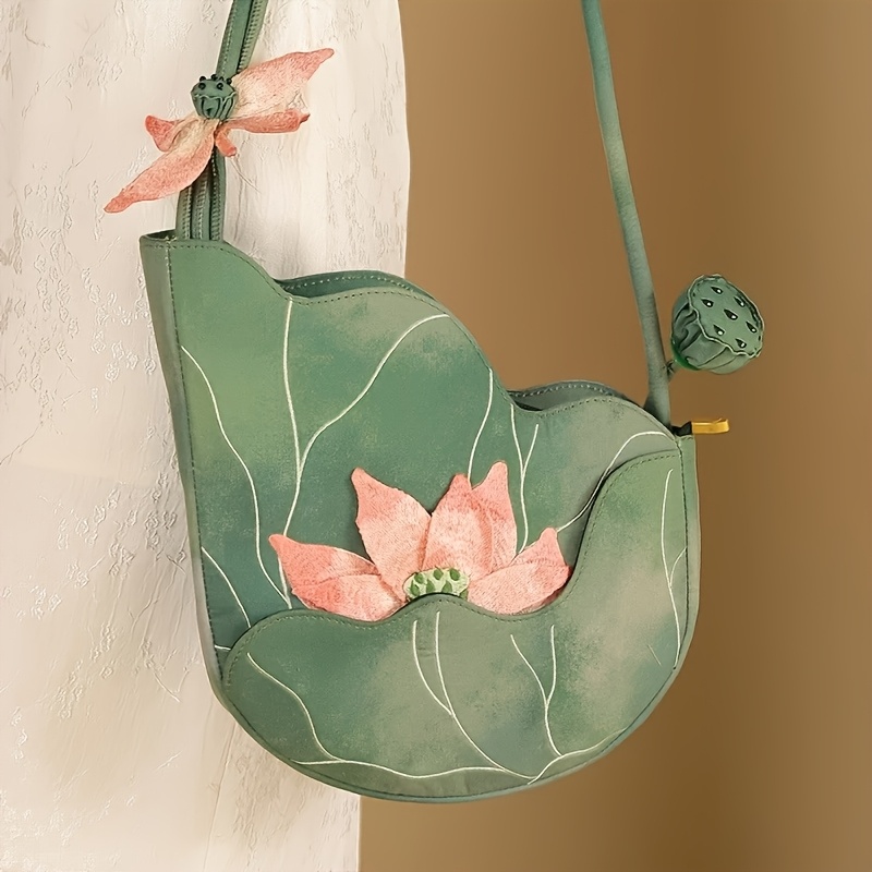 Image of 2025 New Chinese Style Women's Shoulder Bag, Exquisite Floral Embroidered Handbag: Embroidered —suitable For Casual And Formal Outfits, For Mothers And Girlfriends