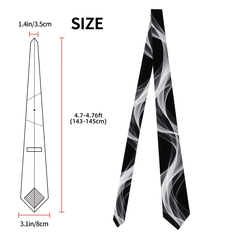 TEMU 1pc Men's Modern Abstract Tie - Wide 8cm Neck Tie Suitable For Work, Business Travel & Gifting - Washable Polyester Tie With Dense Fabric For