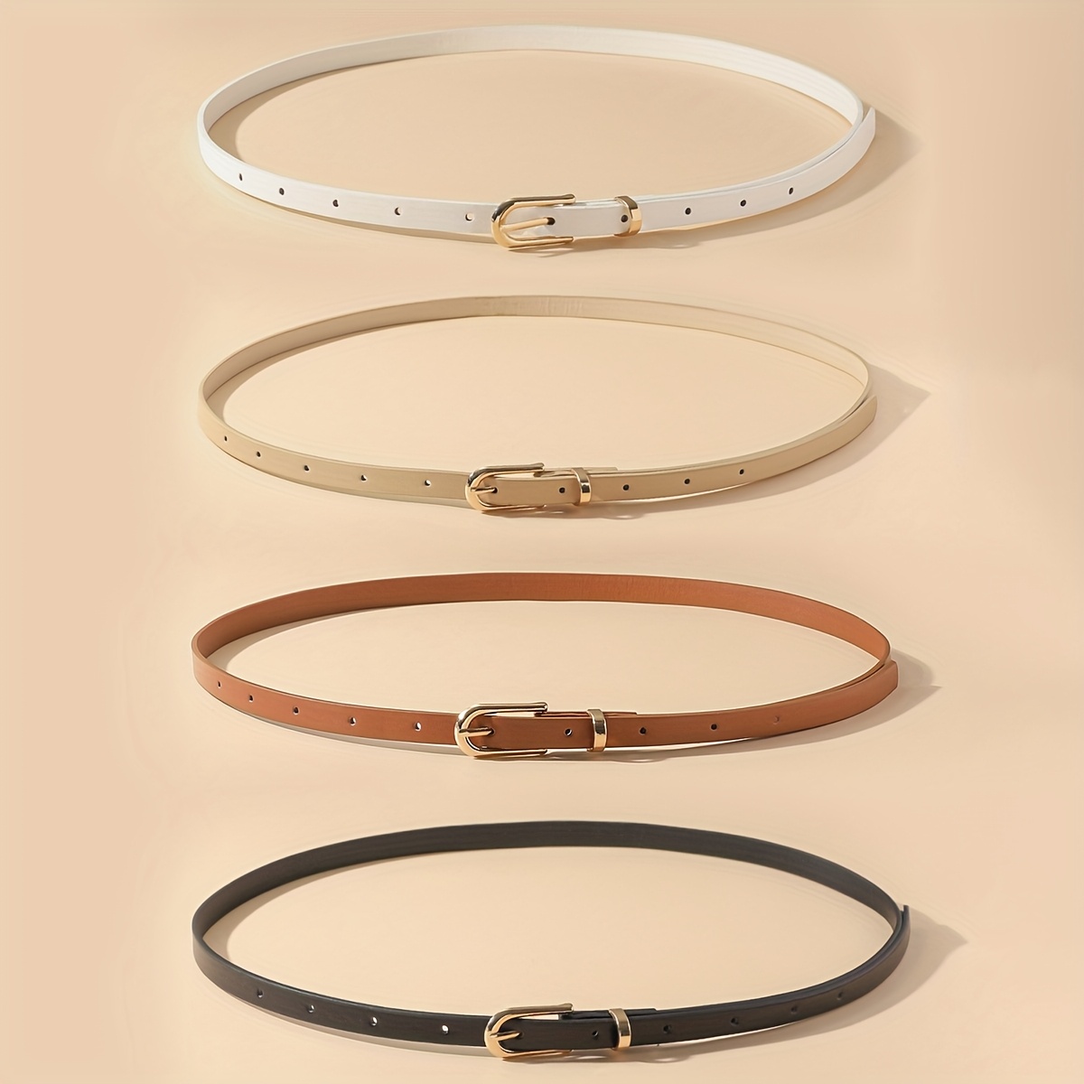 4-pack Women's Pu Thin Strap With Pin