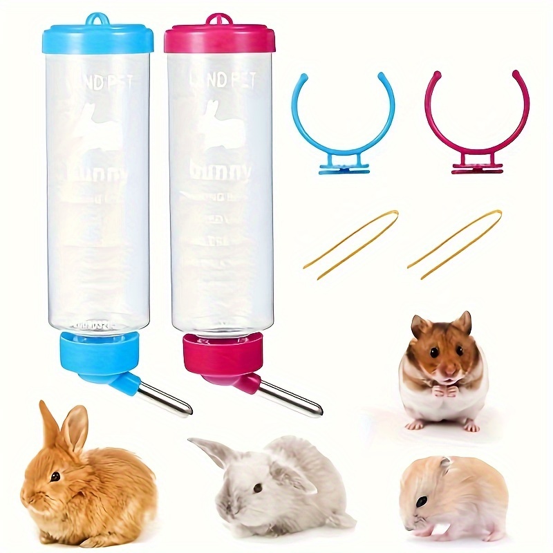 2pcs Set 8.45oz Guinea Pig Water Bottles, Small Animal Drinking Large Capacity Bottles, Suitable For Hedgehogs Hamsters Guinea Pigs