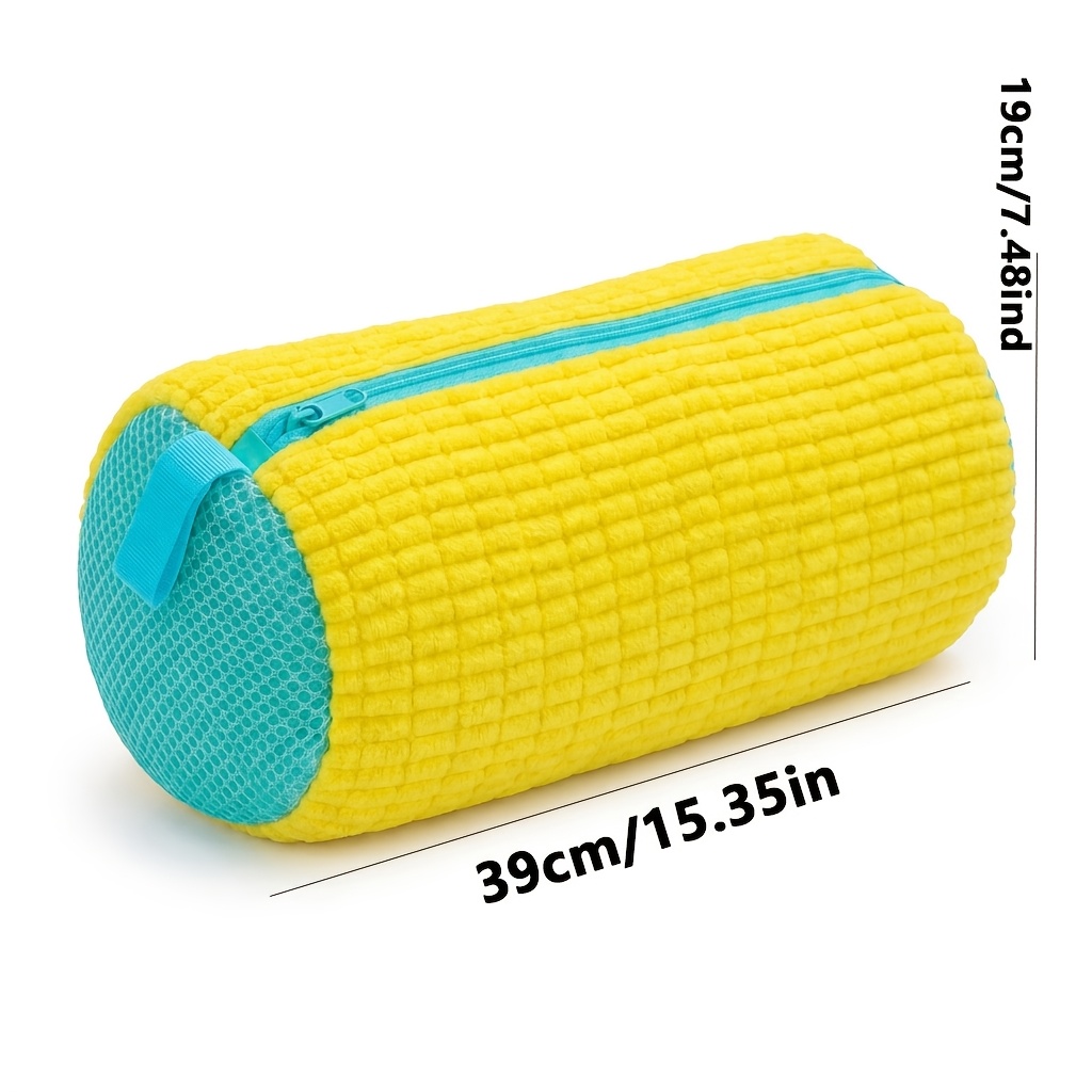 TEMU Breathable Cylindrical Shoe Washing Bag, Built-in Fleece, Protects And Cleans Shoes. Simulates Hand Washing, Reusable. Top Handle For Easy