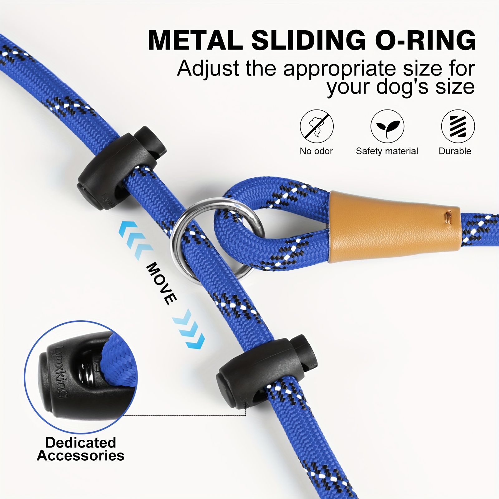 Lynxking No Pull Rope Dog Harness with Reflective Leash