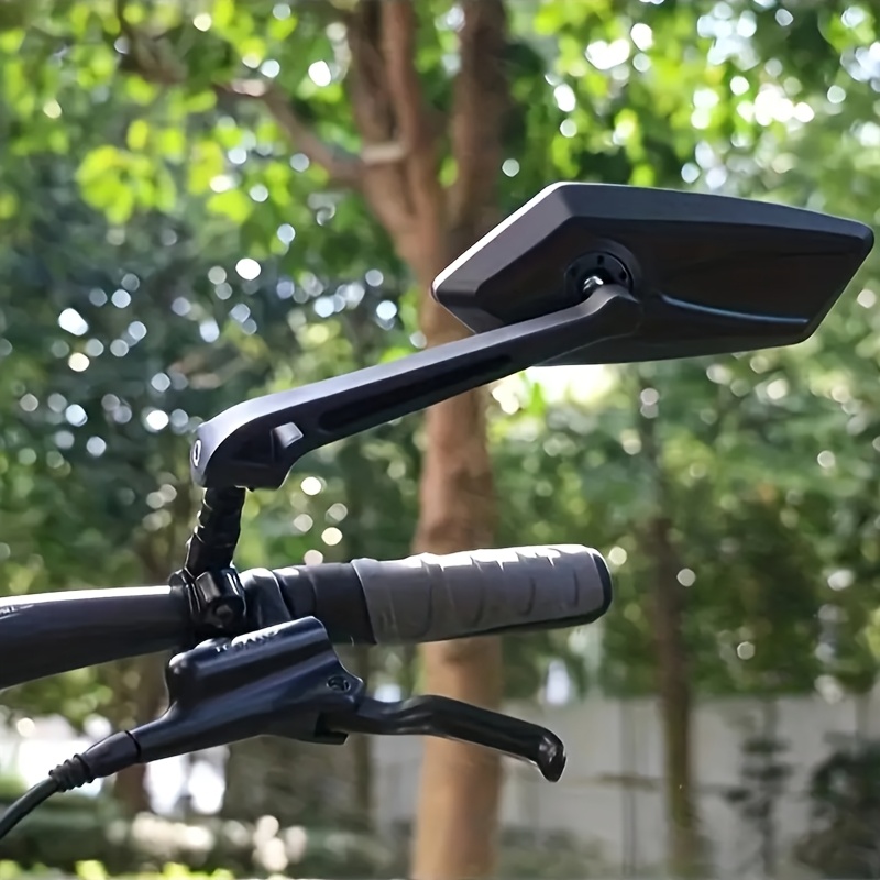 2 buc. Oglinzi Retrovizoare pentru Bicicletă cu Unghi Larg HD - 360° Reglabile, Potrivite pentru Trotinete și Biciclete Oglindă Reflectoare - ABS Durabil, Negru Rectangular cu Viziune Clară