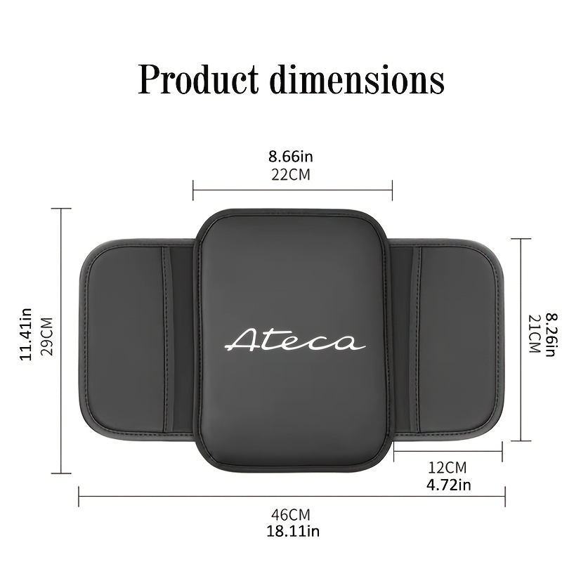 TEMU Reposabrazos y de Consola Central de Cuero PU con Logo para Mii VZ/VZ5 - Estante de Tablero Ergonómico Aumentador , Bolsillo de Almacenamiento,