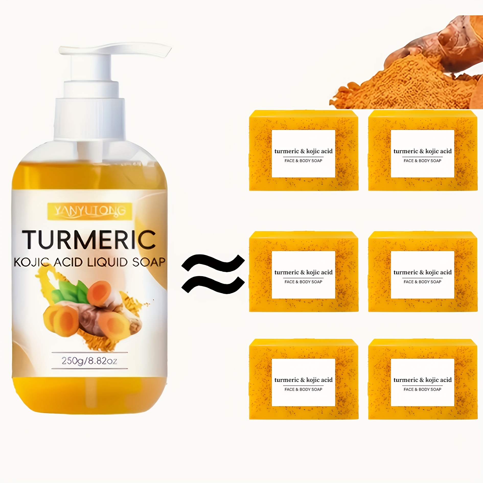TEMU 250g Turmeric Acid Liquid Soap - & Gentle Formula Suitable For Skin Types, - Wash With , & Turmeric Benefits For, Dry, Oily, -prone Skin - Cleansing Moisturizing