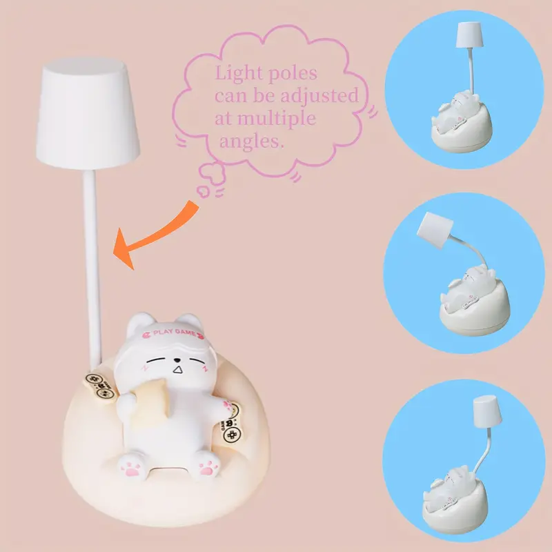 art dimmable animal themed table lamp usb powered with touch control 3 level adjustable brightness battery powered with 1200mah rechargeable lithium battery plastic shade desk lamp for bedroom study office decor ideal gift for friends on thanksgiving birthday Product details 5