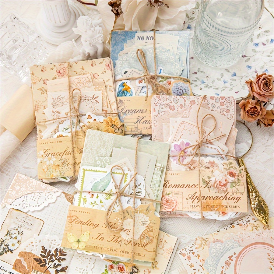 

100 Pcs Vintage Floral Ephemera Pack, Scrapbooking Kit With Watercolor Flower Stickers For Journaling, Crafting, And Collage Art Supplies