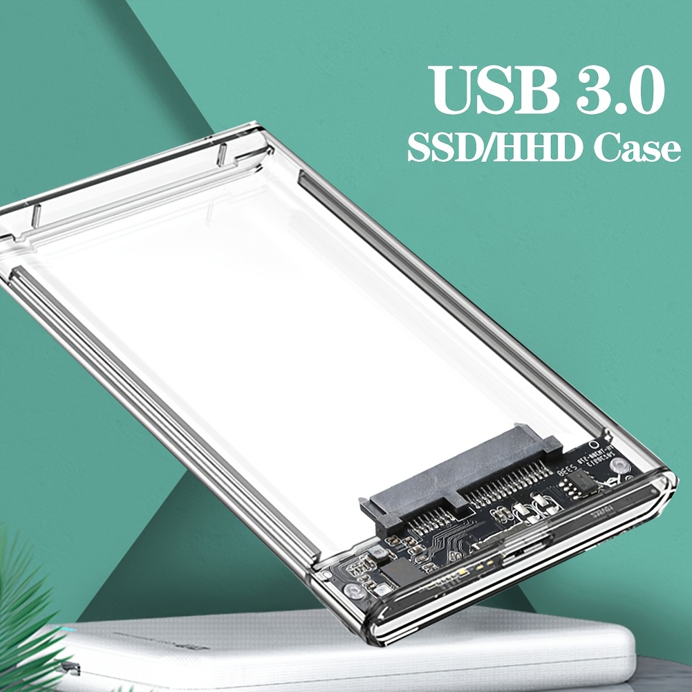 

1pc Balancefit 2.5-inch Transparent Abs Hard Drive Enclosure - Sata To Usb 3.0 External Ssd Case For Laptop & Desktop, , Data Transfer, Mechanical Hdd/ssd Protective Cover