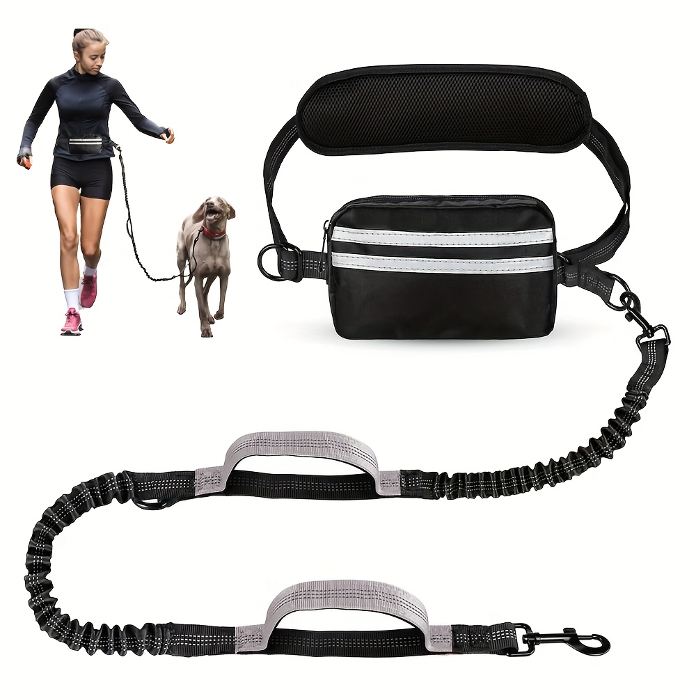 -free Dog Leash With A Waist Bag, Featuring A Soft And Comfortable Foam Waist Protector That Supports The Lower Back, Absorbs Shocks From Strong Pulls