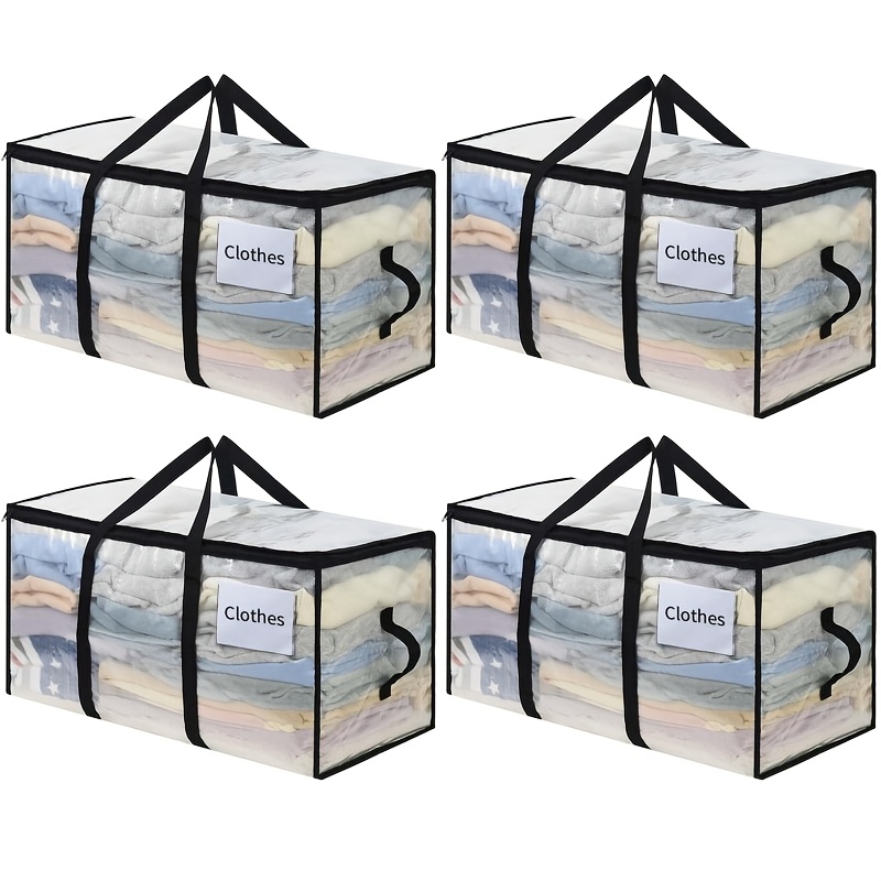 TEMU Moving Boxes And Bags; 4pcs Set Of Large Moving Bags, Ideal For Moving, Travel, Relocation, And Storage. Made Of Thick, Waterproof Material With