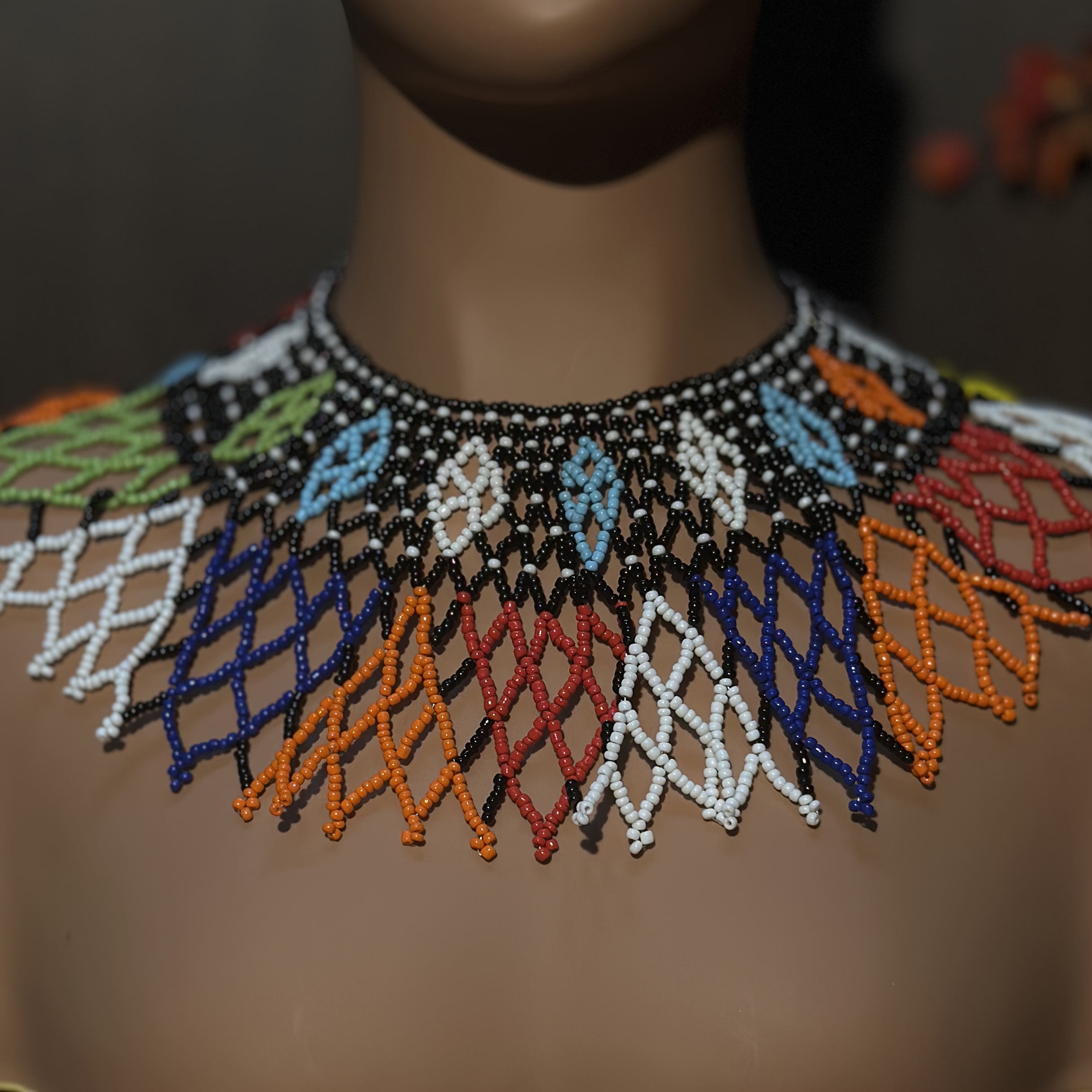 AHAYA Bohemian Style Beaded Necklace & Earring Set
