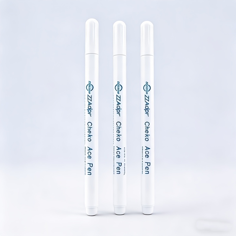 3pcs 3pcs White Water-soluble & Air-soluble Erasable Fabric Marking Pens - Auto- Chalk Markers Suitable For Quilting, Sewing, Crafting, Temporary Cloth Marking, Pencils For Fabric &