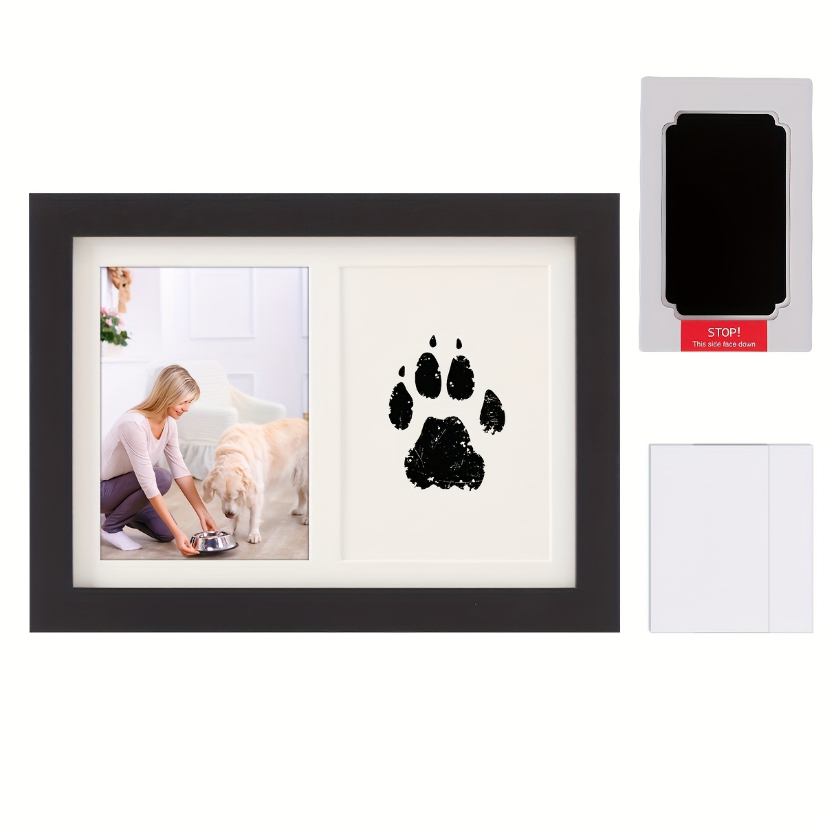 Print Impression Kit Inkless Hand And Footprint Kit Dog Nose Print Kit Clean Touch Ink Pad With Photo Frames Mess-free Paw Print Stamp Pad Keepsake For Pet Lovers