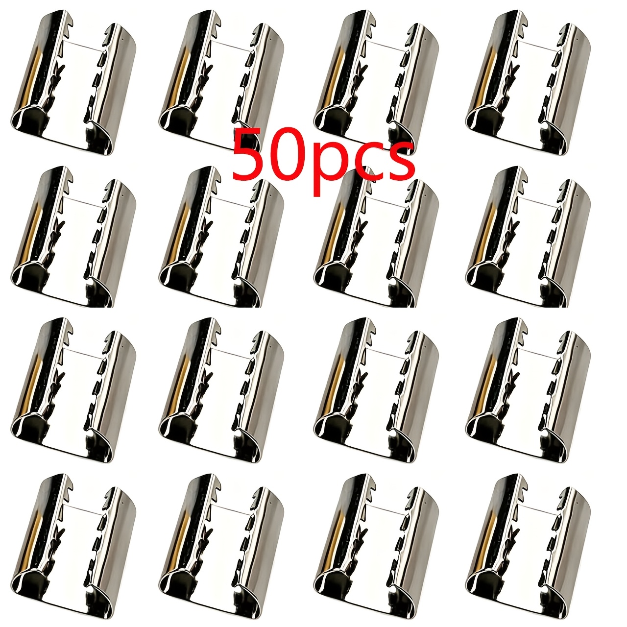 TEMU 50pcs Metal Open Crimp Beads, For Making Cord Ends, Cord Clasps, Ribbon Clasps, Craft Fastener Snap Additions