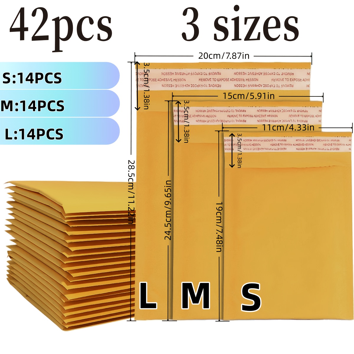 42pcs Mailer Envelopes, Thickened Shockproof Self-sealing Design, Suitable For Document Bags, Foam Pouches, And Bags