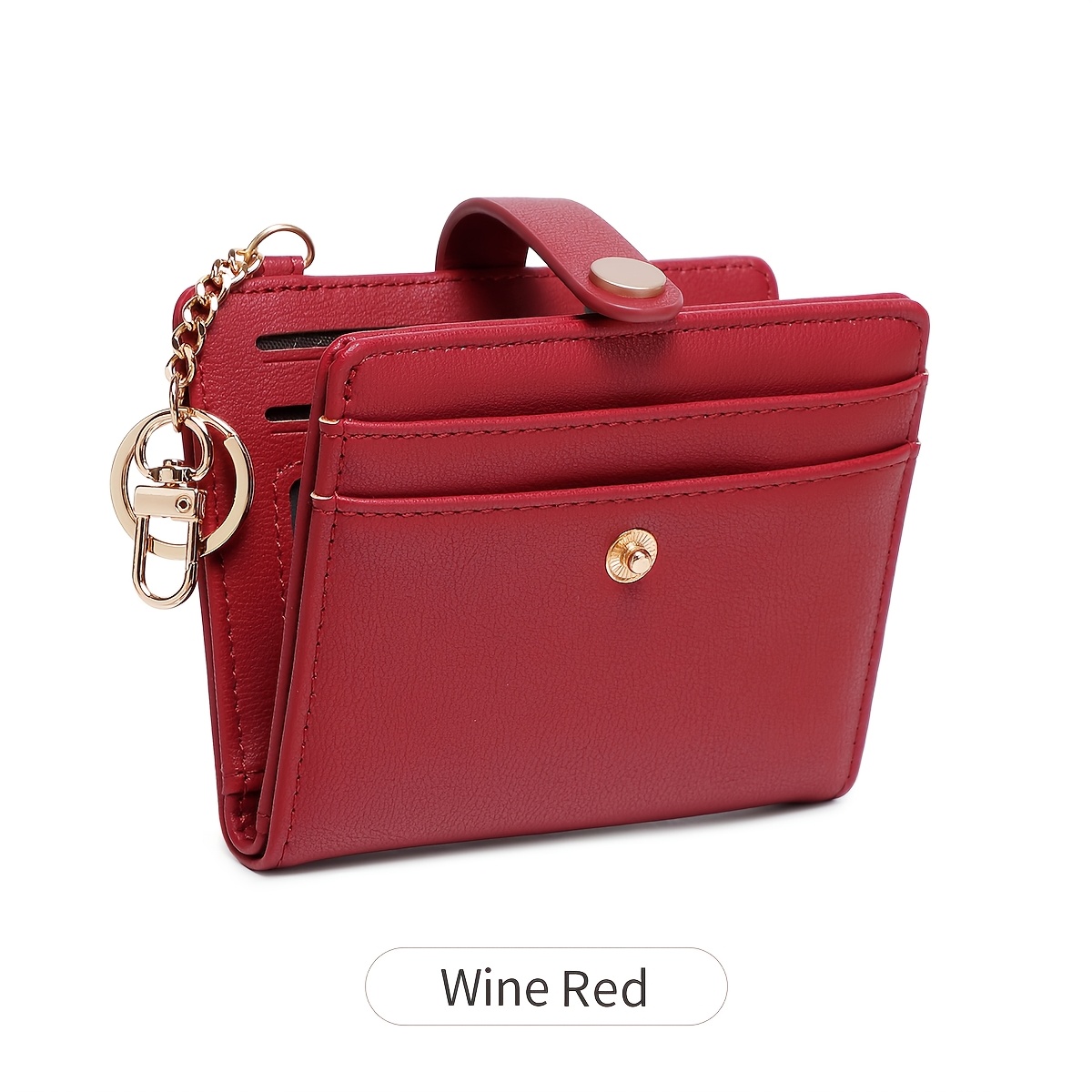 TEMU Portafoglio da donna ultrasottile, porta carte di ante con RFID, per monete con cerniera, finestra per , elegante portachiavi, carta e portatile