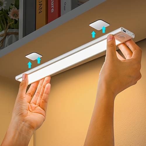 1 pz luce led ricaricabile con di e montaggio magnetico a soffitto/parete, adatta per sotto mobile, armadio, scale, camera da letto - lucietta notturne senza regolabile - illuminazione per guardaroba, corridoio,