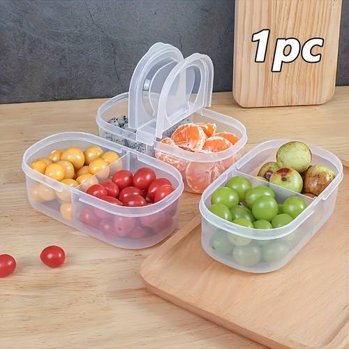 1pc multifunctional food storage container double layer spice organizer suitable for fruits spices herbs airtight microwave safe reusable easy to clean for kitchen outdoor workers student lunch box