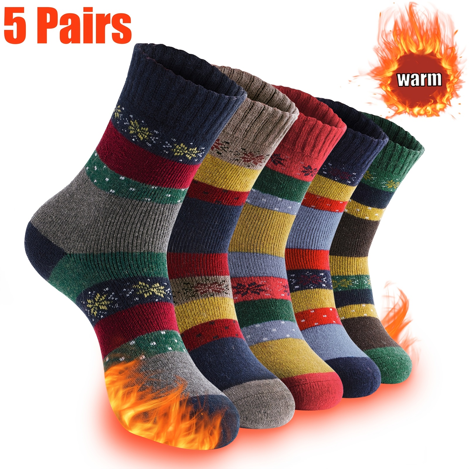 

Valporia 5/10pcs Socks - Cozy, Mid-calf Outdoor Socks For Hiking | Perfect Christmas Gift For Men, Women & Teens