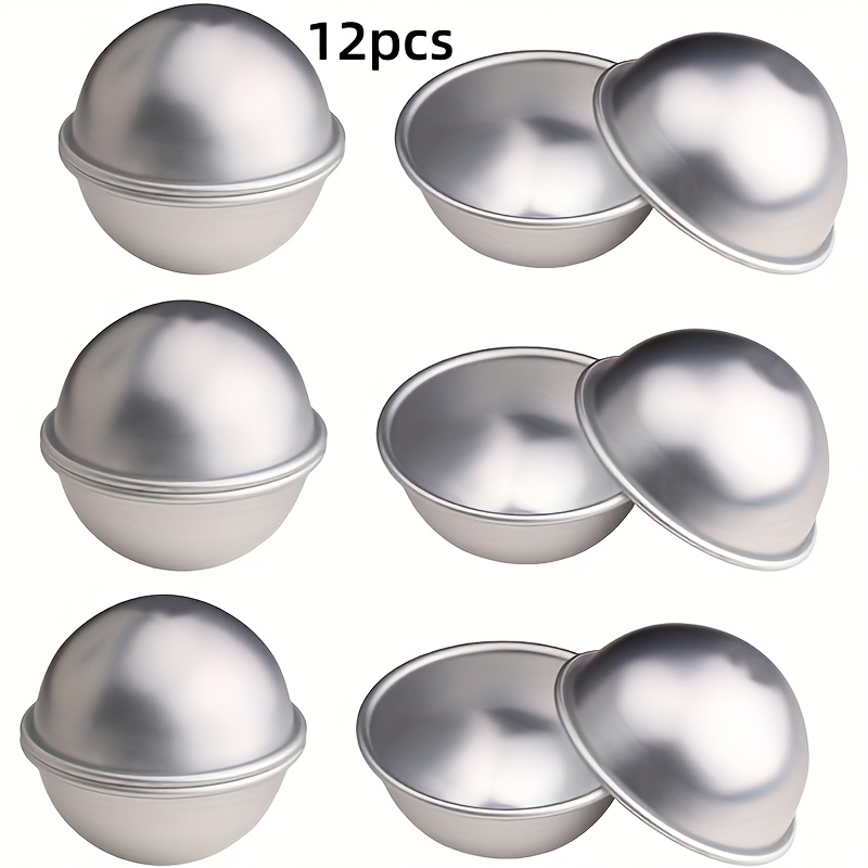 E-shop 12 Stück Metall Badebombenform, Badesalzkugel Flache Halbrunde Kugelform, 6 Stück/Sets