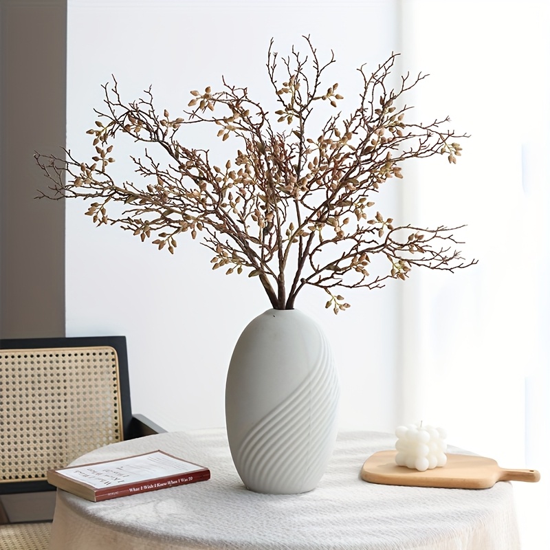 Image of 3pcs Zen Sandalwood Dead Branch Artificial Plants, Decorative Faux Greenery For Living Room Ambiance, Christmas And Halloween - Style Ornament